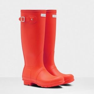 Matte red Hunter boots